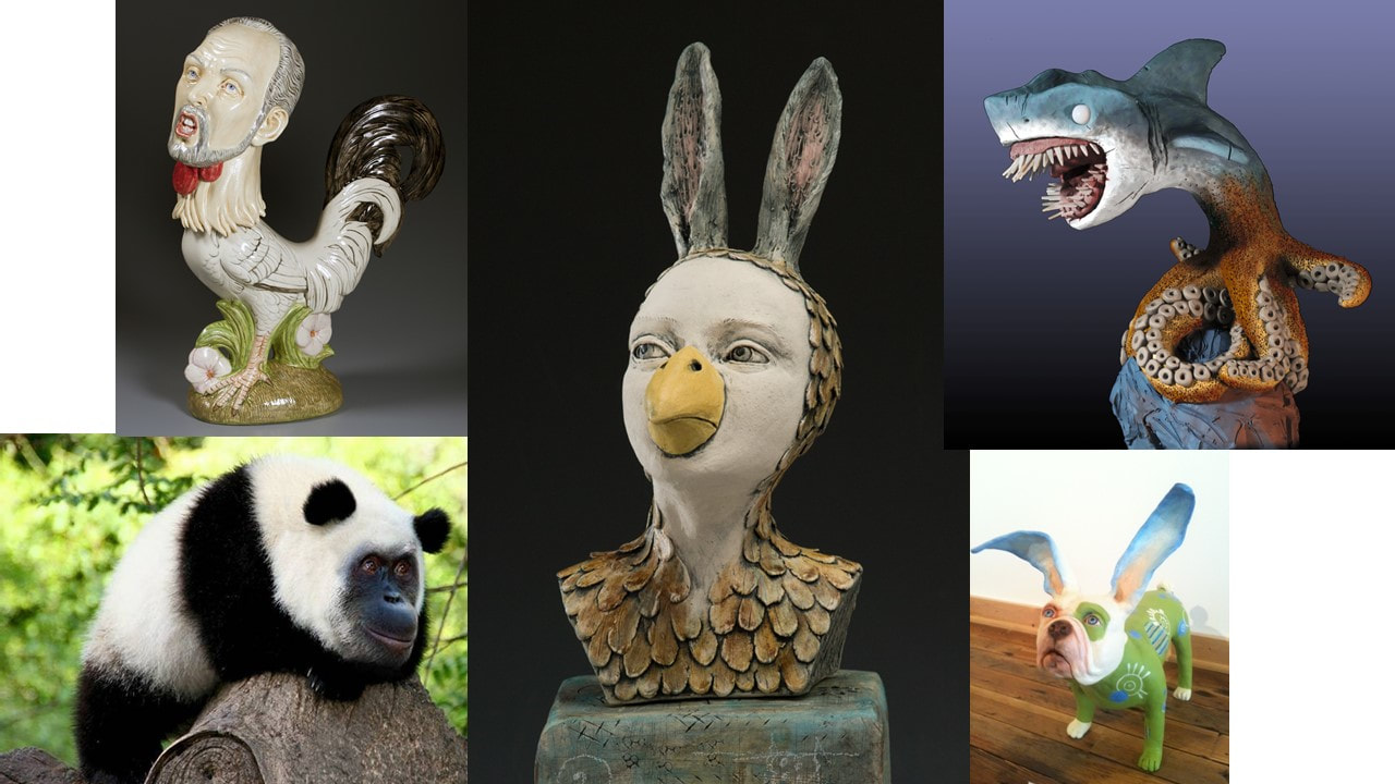 cool clay animal sculptures